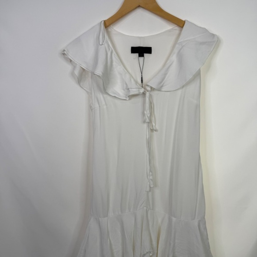 Zara White Ruffled Mini Dress - Picture 4 of 9